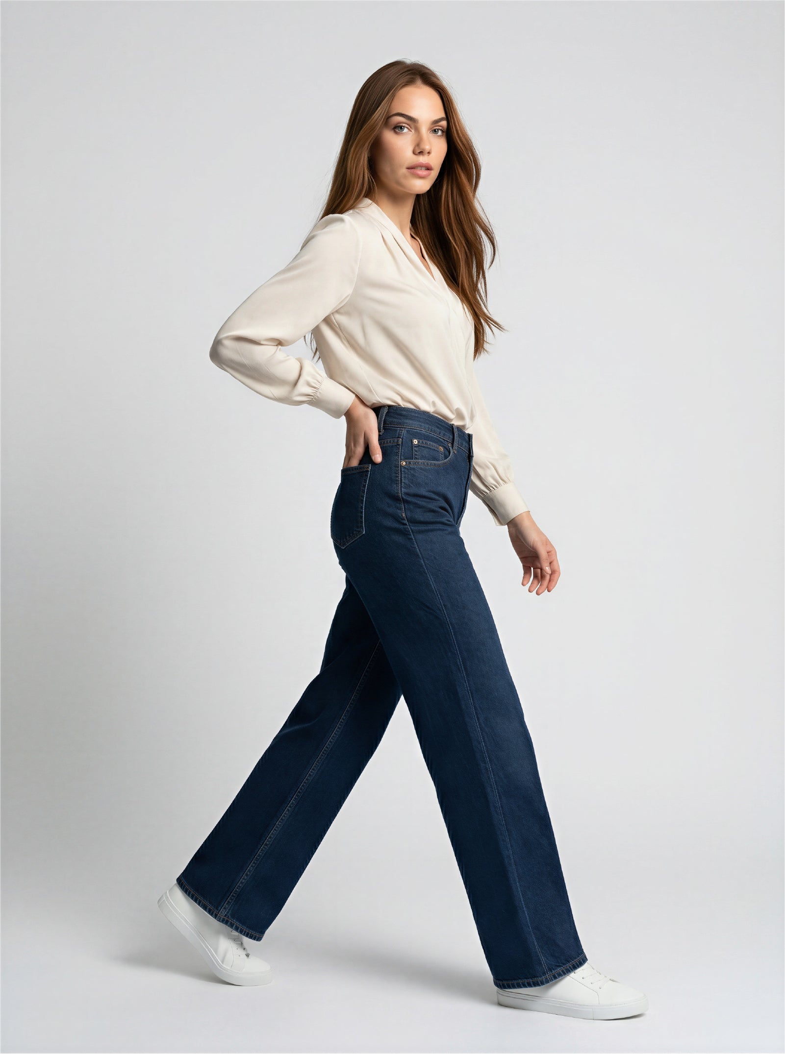 JEAN WIDE LEG - AZUL MARINO