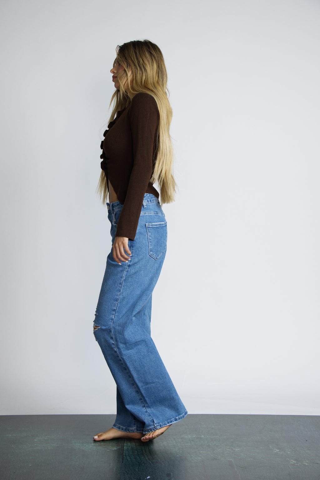 JEAN BAGGY RIPPED - AZUL CLARO