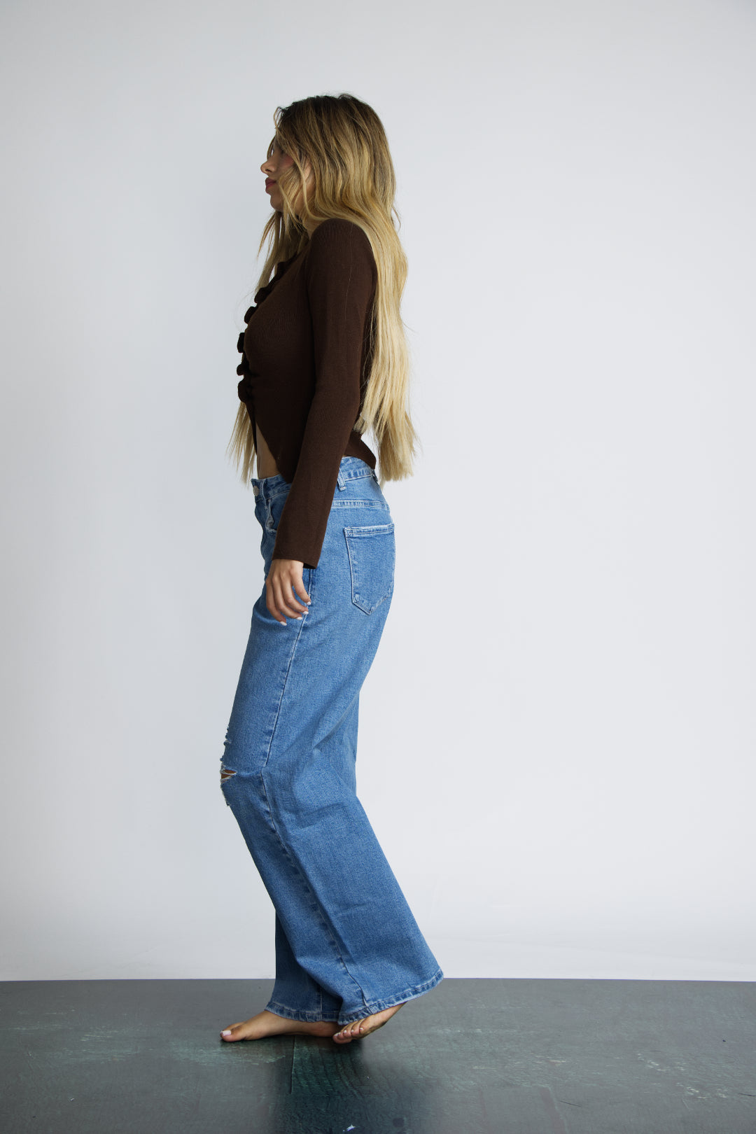 JEAN BAGGY RIPPED - AZUL CLARO