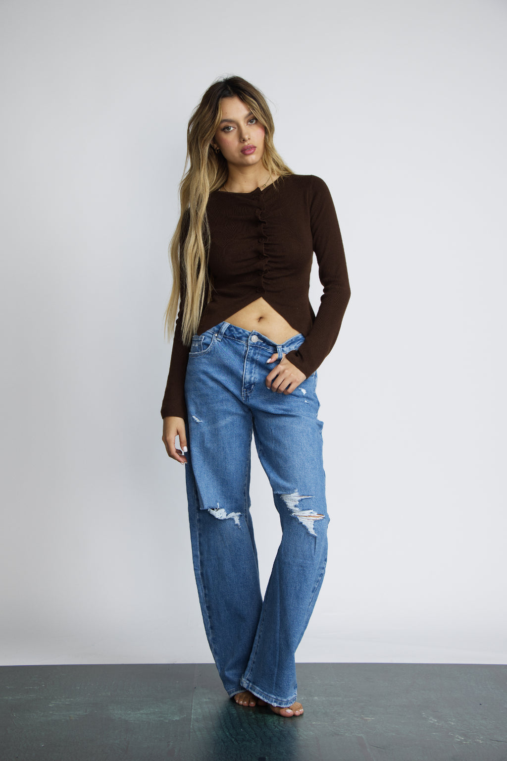 JEAN BAGGY RIPPED - AZUL CLARO