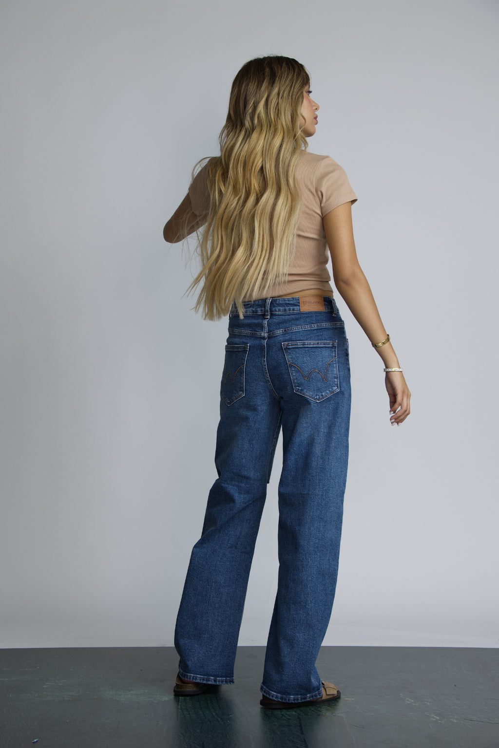 JEAN BAGGY RIPPED - AZUL STONE