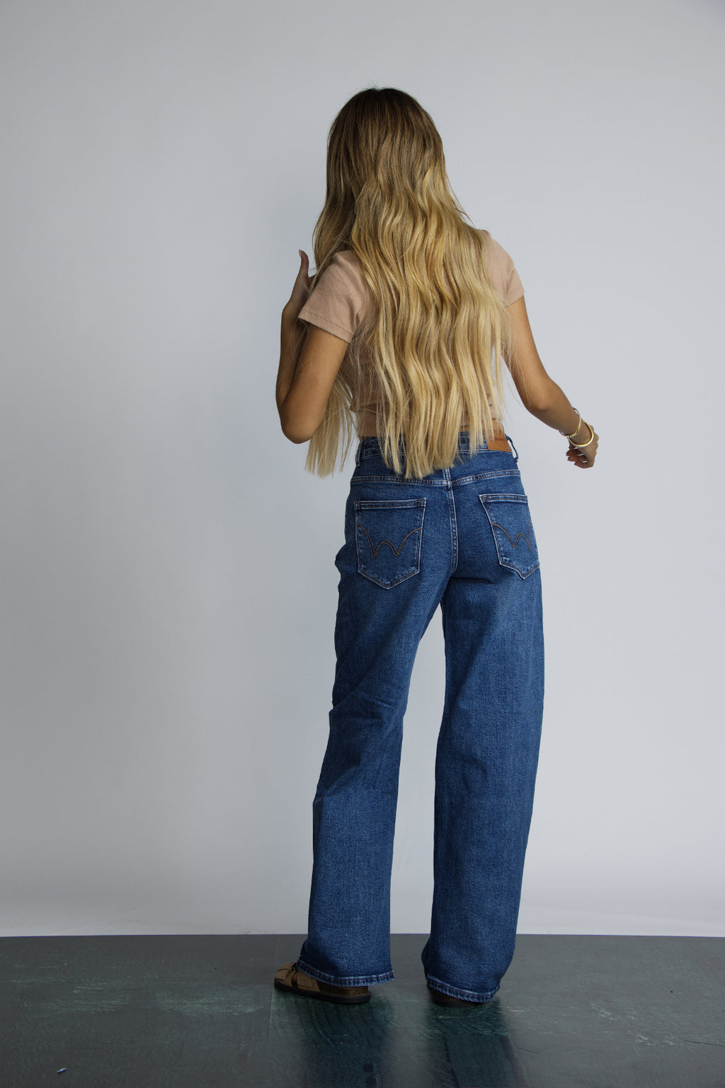 JEAN BAGGY RIPPED - AZUL STONE