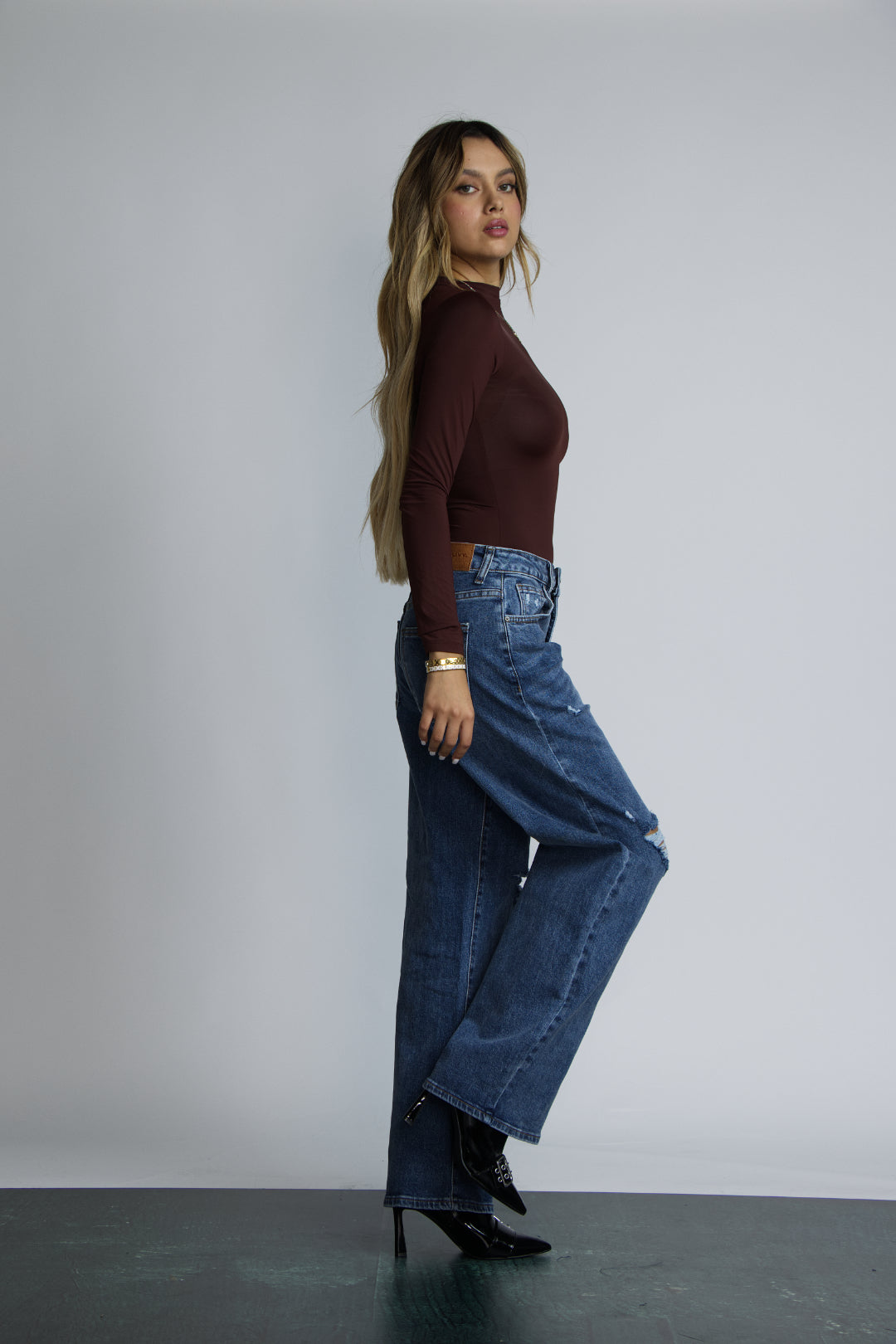 JEAN BAGGY RIPPED - AZUL MEDIO