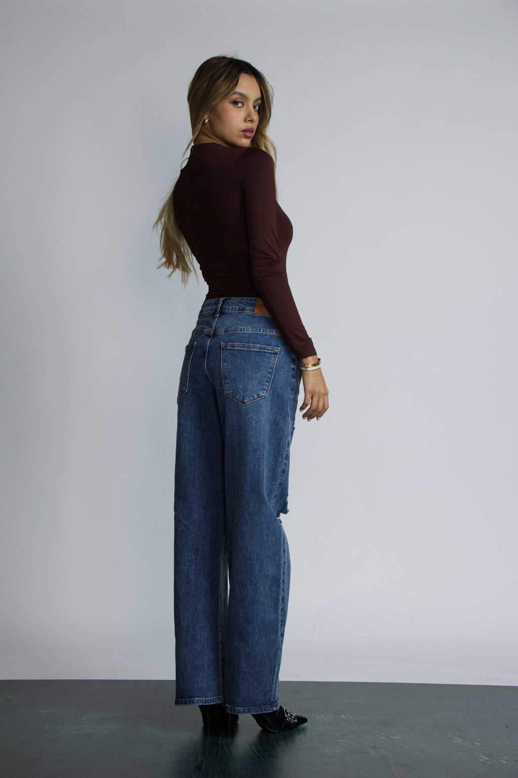 JEAN BAGGY RIPPED - AZUL MEDIO