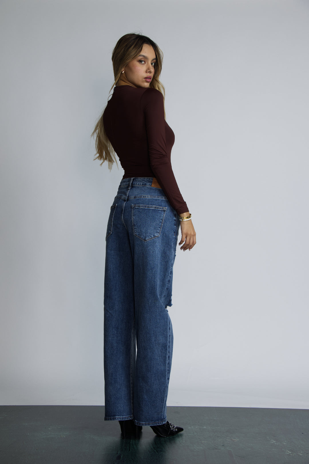 JEAN BAGGY RIPPED - AZUL MEDIO