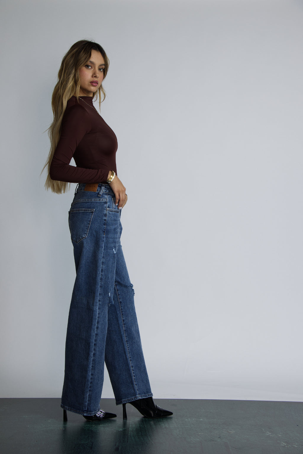 JEAN BAGGY RIPPED - AZUL MEDIO