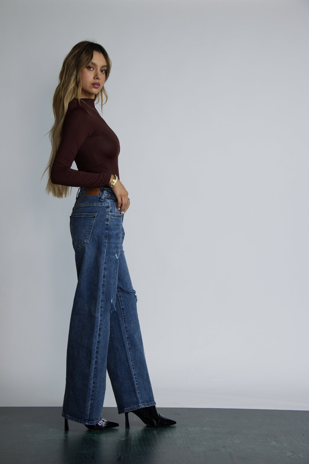 JEAN BAGGY RIPPED - AZUL MEDIO