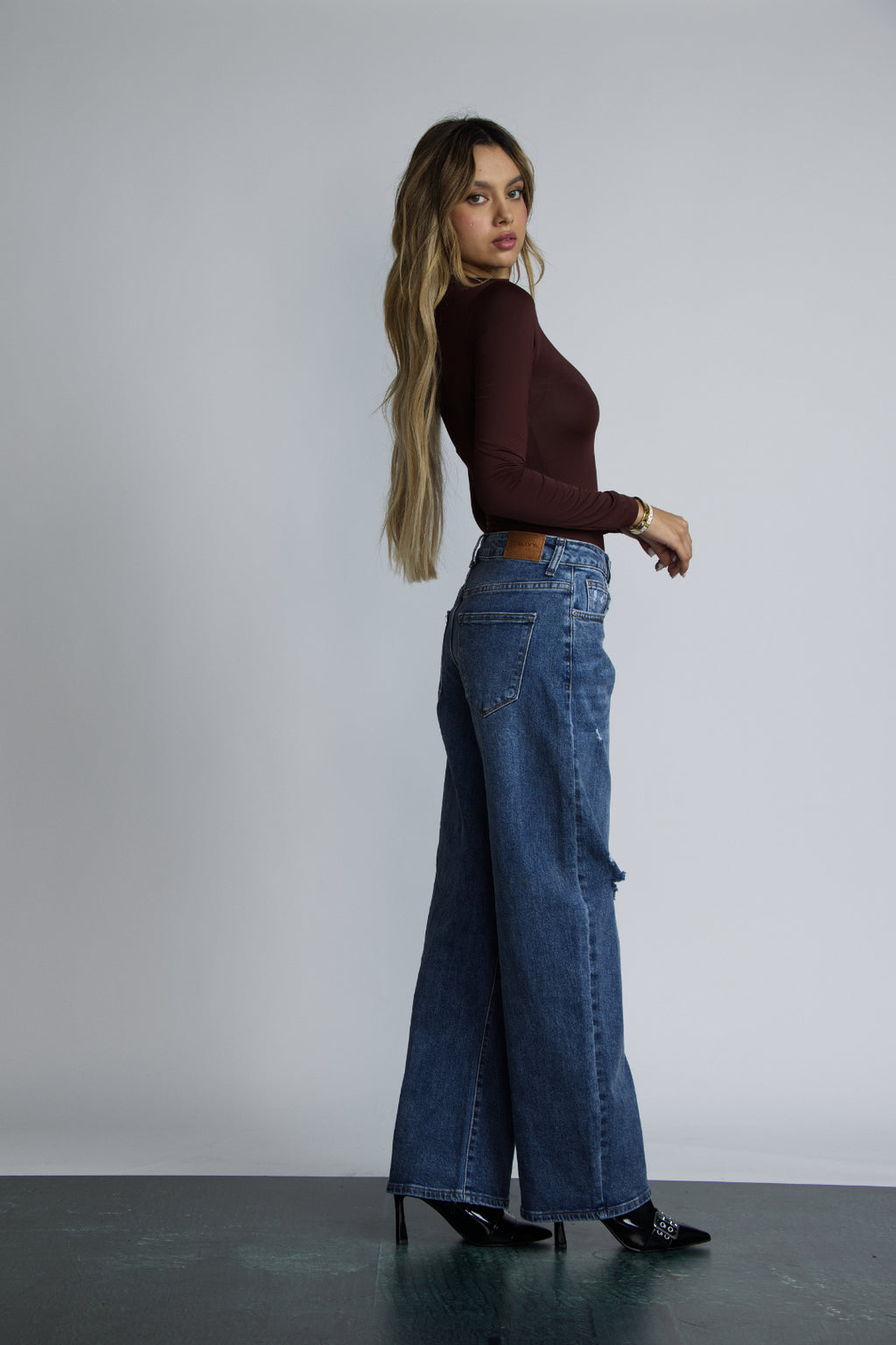 JEAN BAGGY RIPPED - AZUL MEDIO