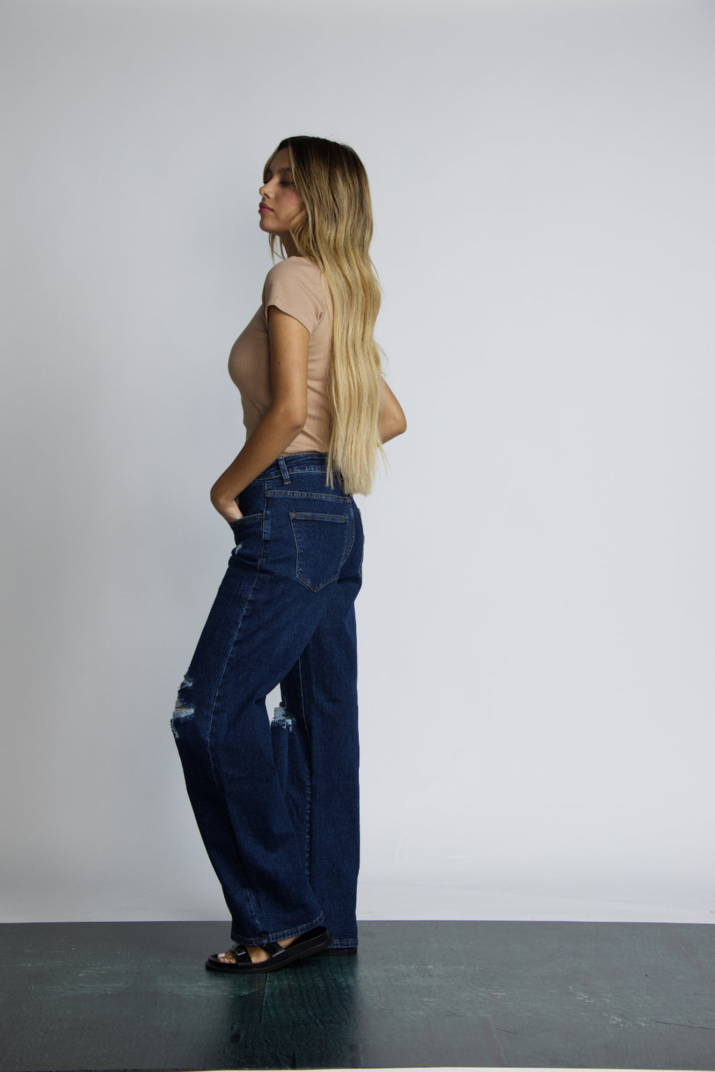 JEAN BAGGY RIPPED - AZUL ÍNDIGO