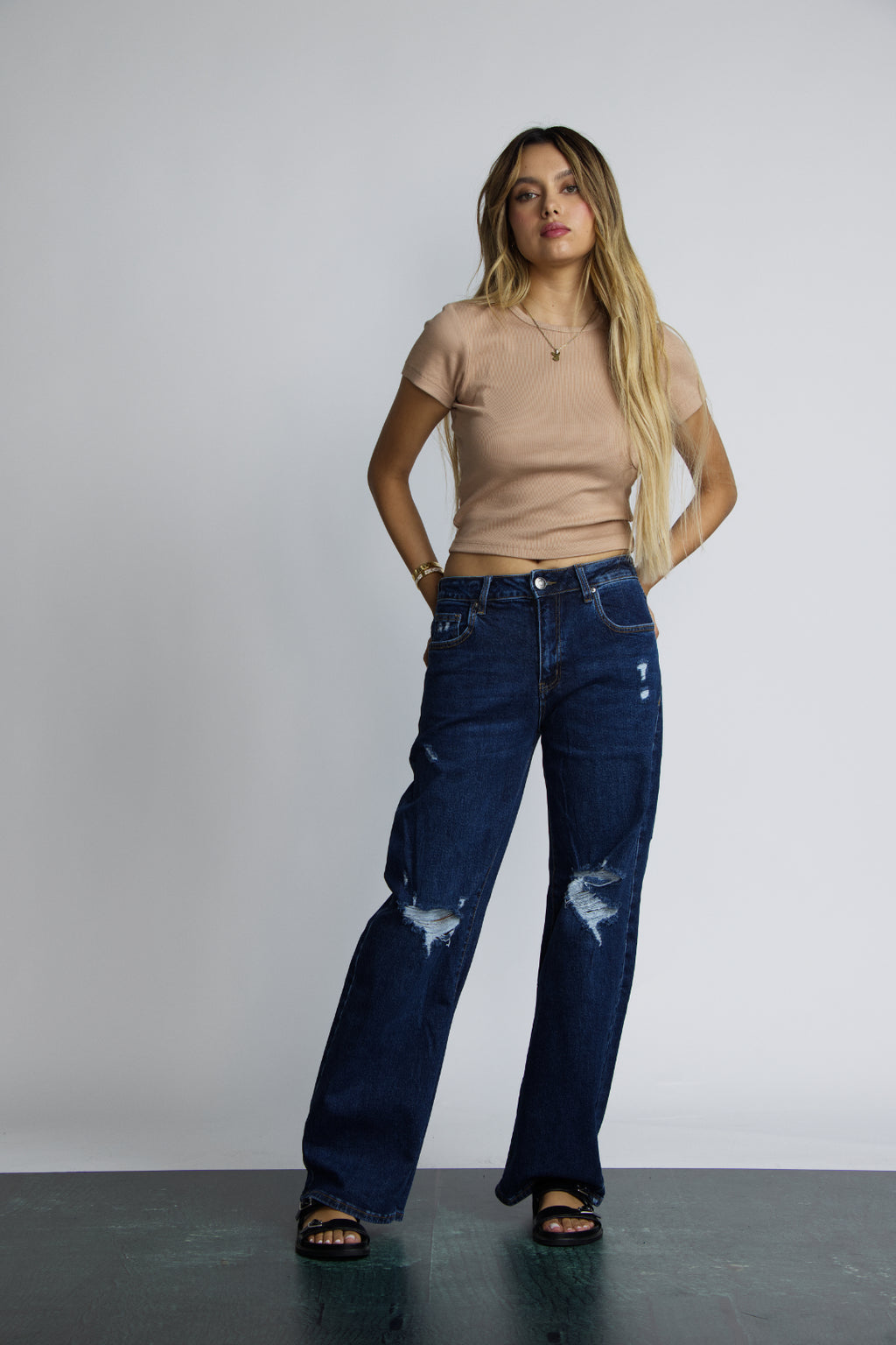 JEAN BAGGY RIPPED - AZUL ÍNDIGO