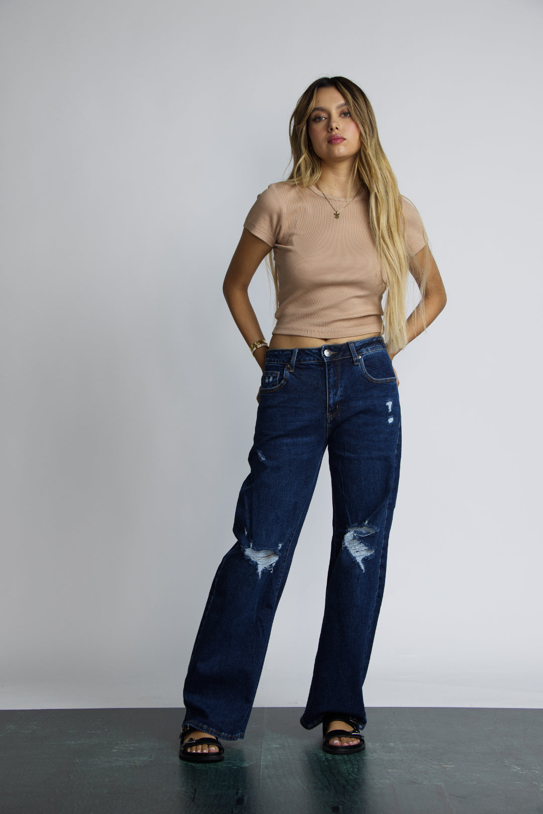 JEAN BAGGY RIPPED - AZUL ÍNDIGO