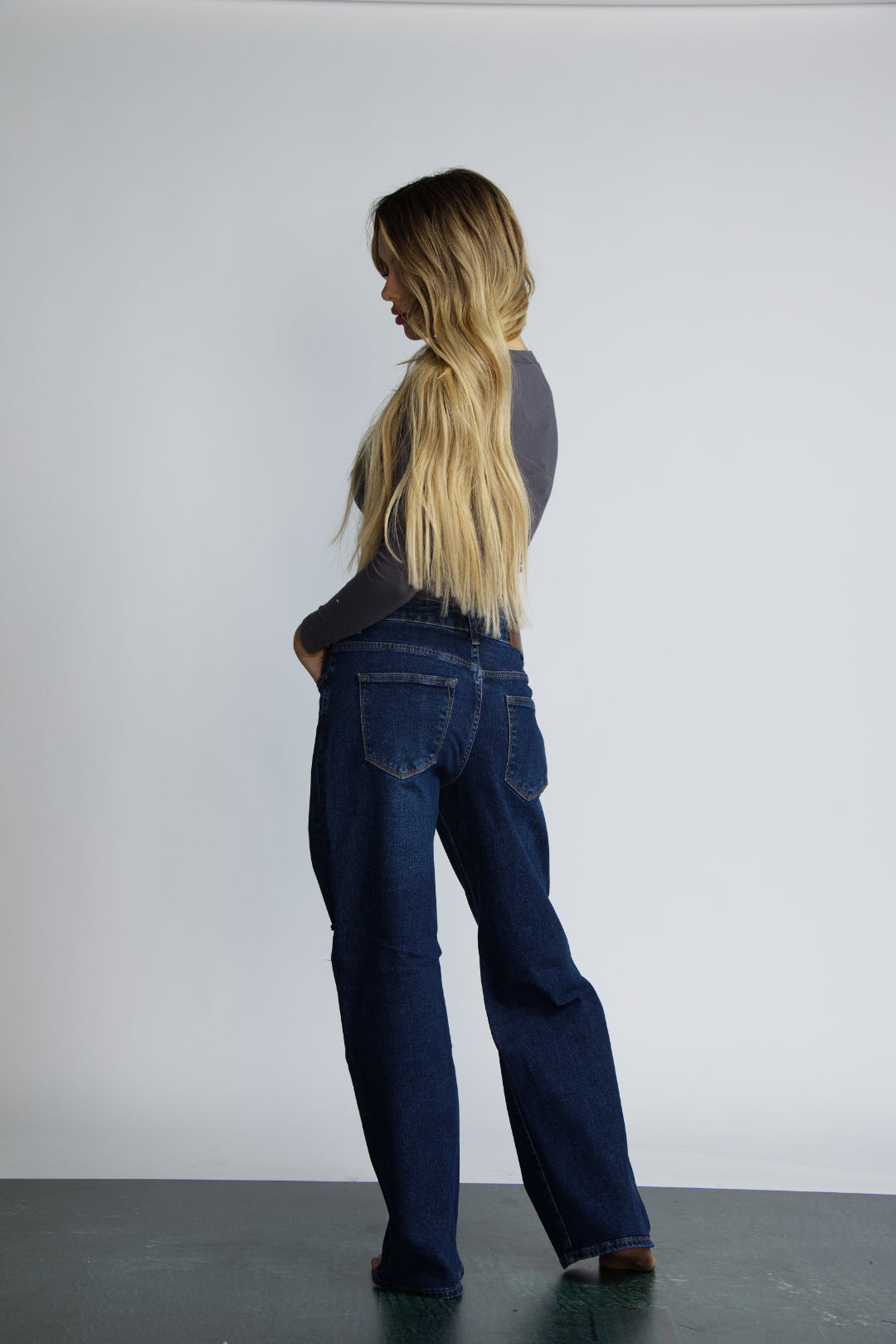 JEAN BAGGY RIPPED - AZUL OSCURO