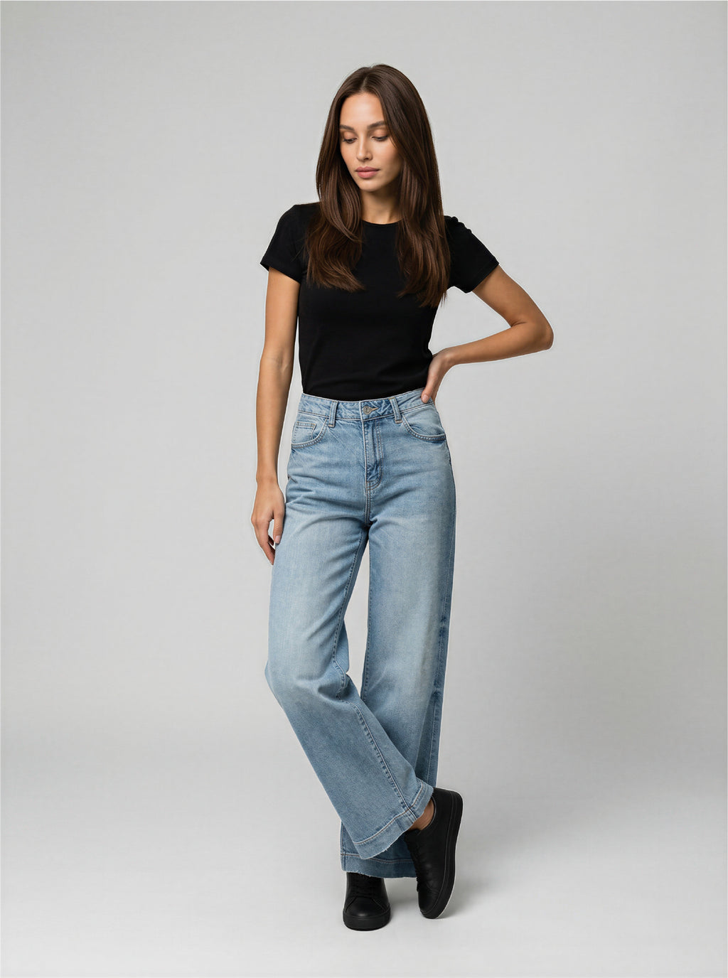JEAN WIDE LEG - AZUL STONE