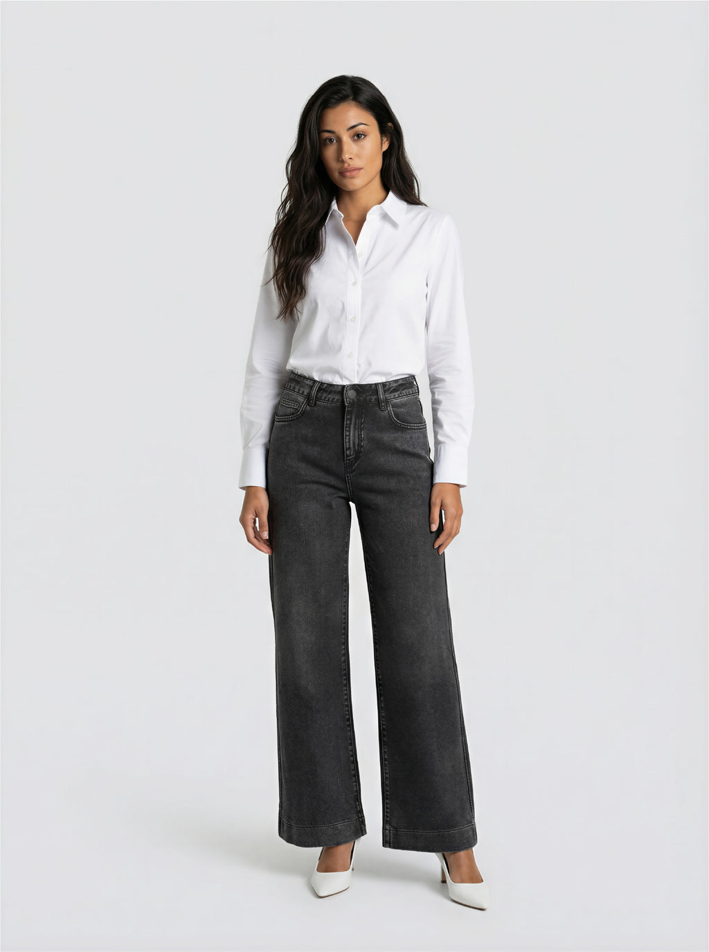 JEAN WIDE LEG - GRIS OSCURO