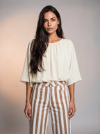Jean Wide Leg Blanco con rayas