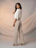 Jean Wide Leg Blanco con rayas