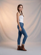 Jean Skinny Azul Claro Con Dobles AG-1834