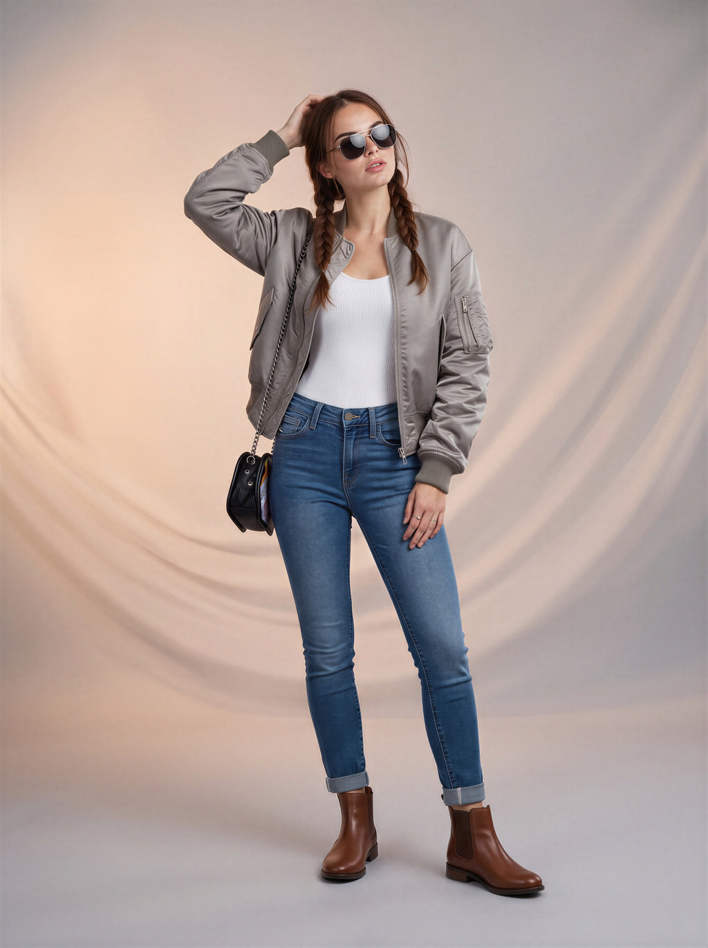 Jean Skinny Azul Claro Con Dobles AG-1834