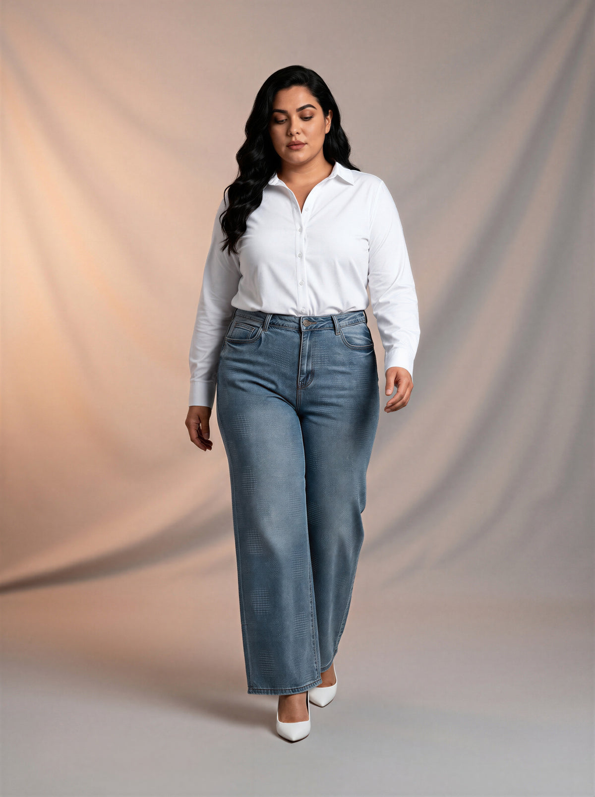 Jean Marine Talla Extra Azul Claro con Textura Rotos DE-674P