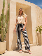 Jean Marine Talla Extra Blanco con Café a Rayas DE-669P