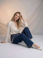 Wide Leg Azul Marino con Pañoleta