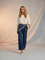 Wide Leg Azul Marino con Pañoleta