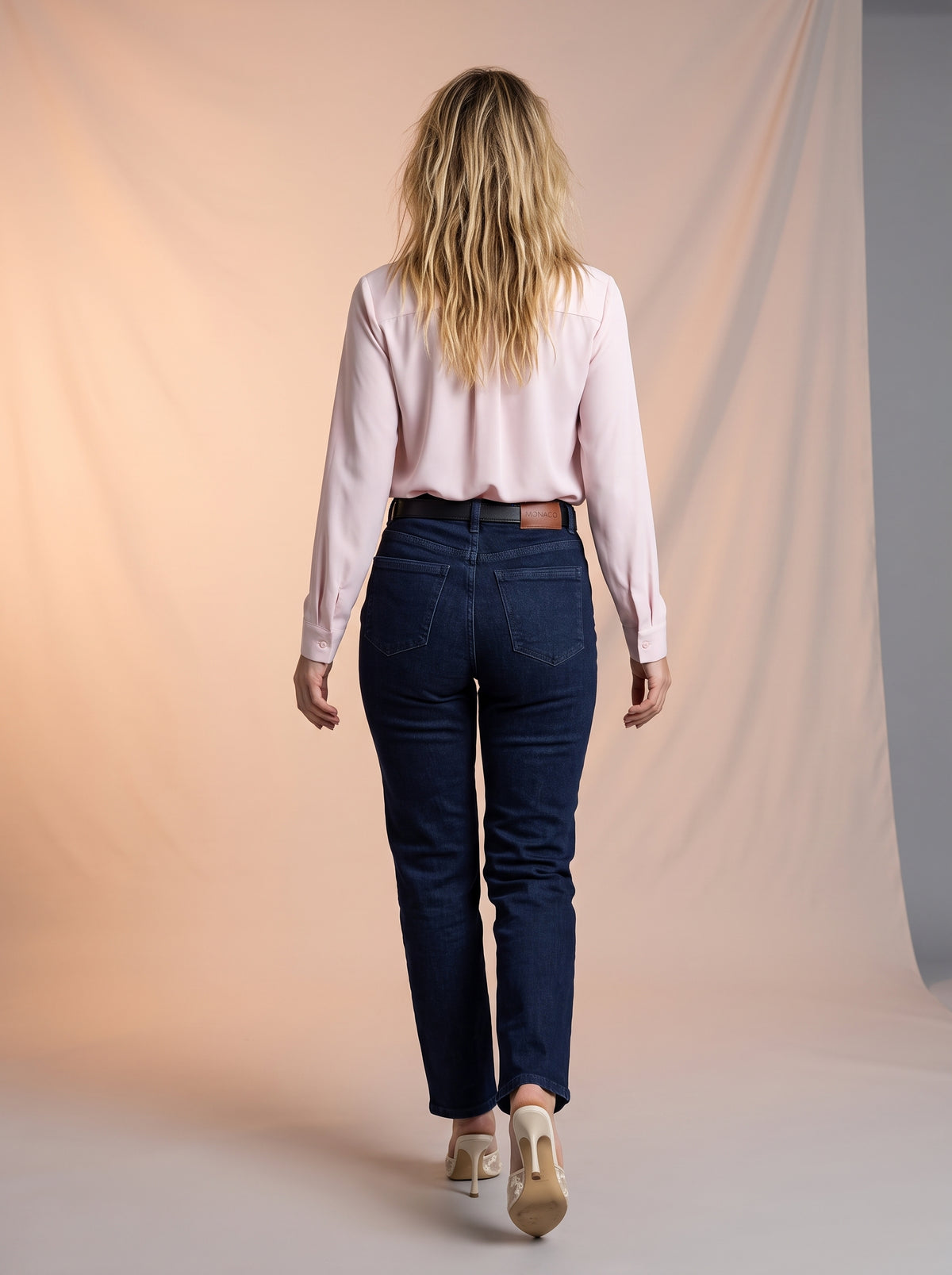 Jean Striaght Azul Oscuro con Cinturon MON-3125