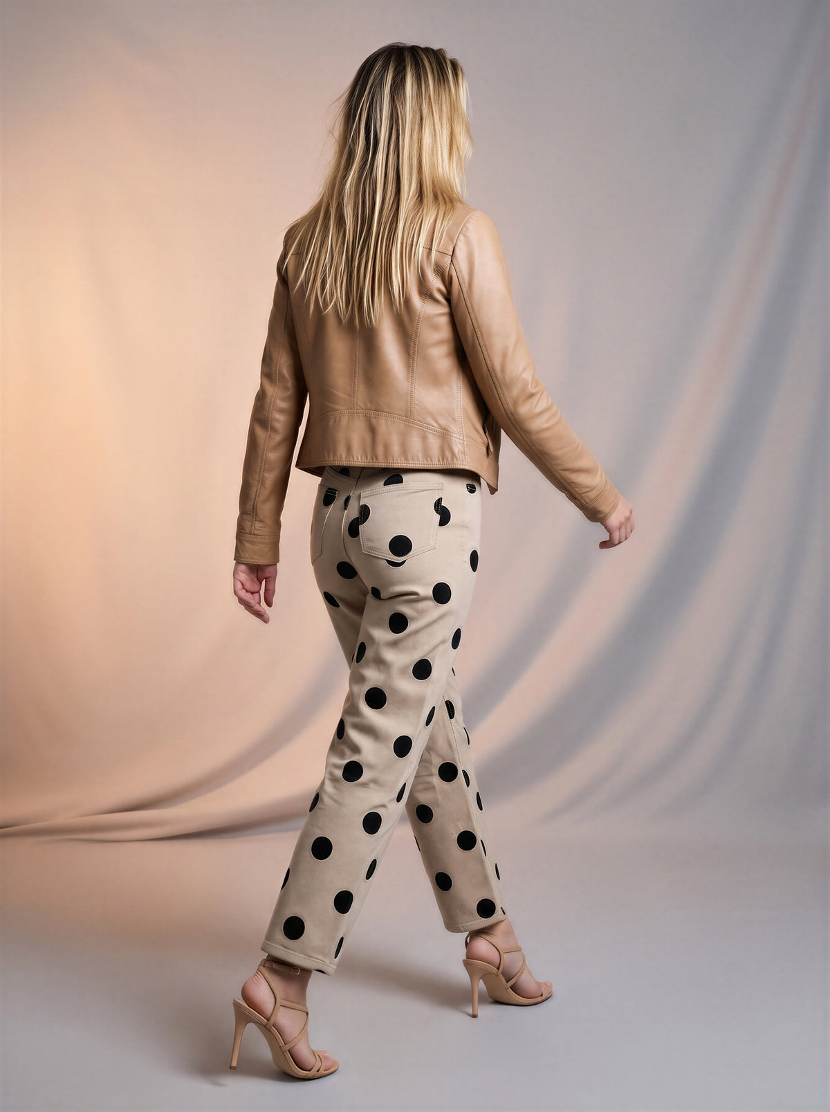 Marine Beige Con Lunares Negros ES-2116