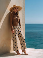Marine Beige Con Lunares Negros ES-2116