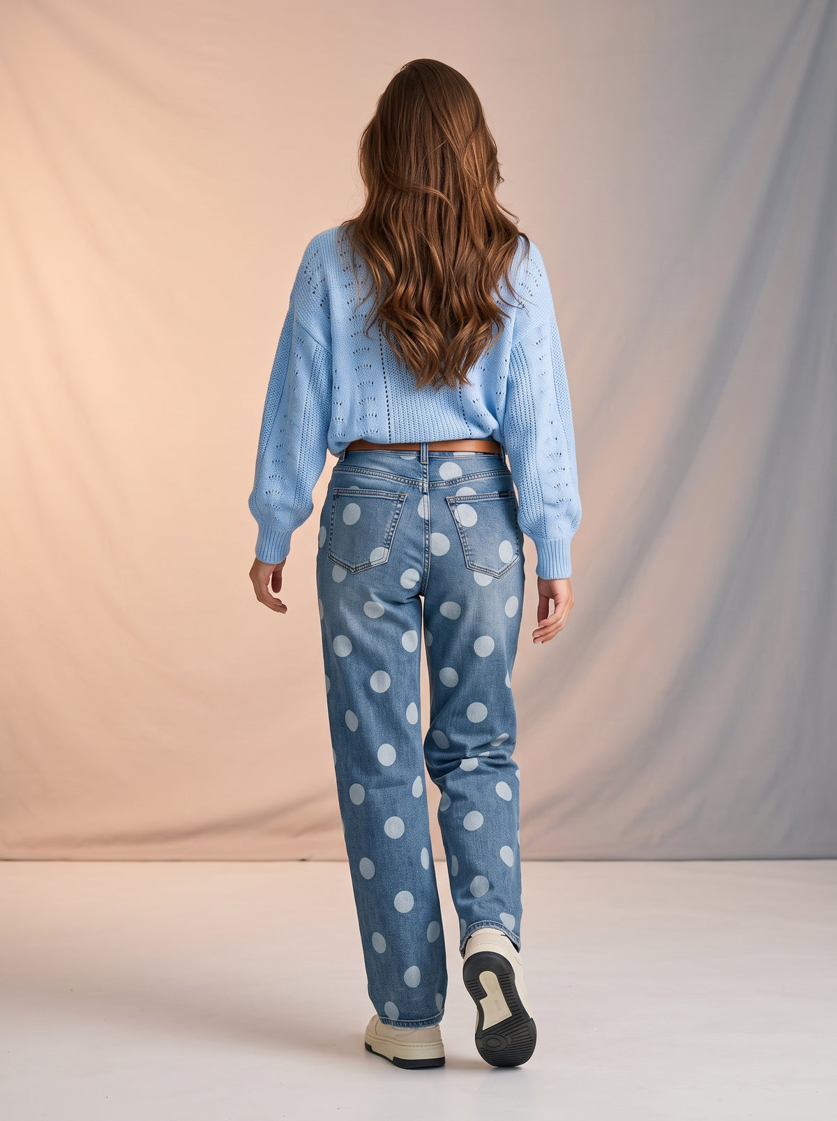 Jean Marine Azul Stone con Lunares Azul Claro ES-2063
