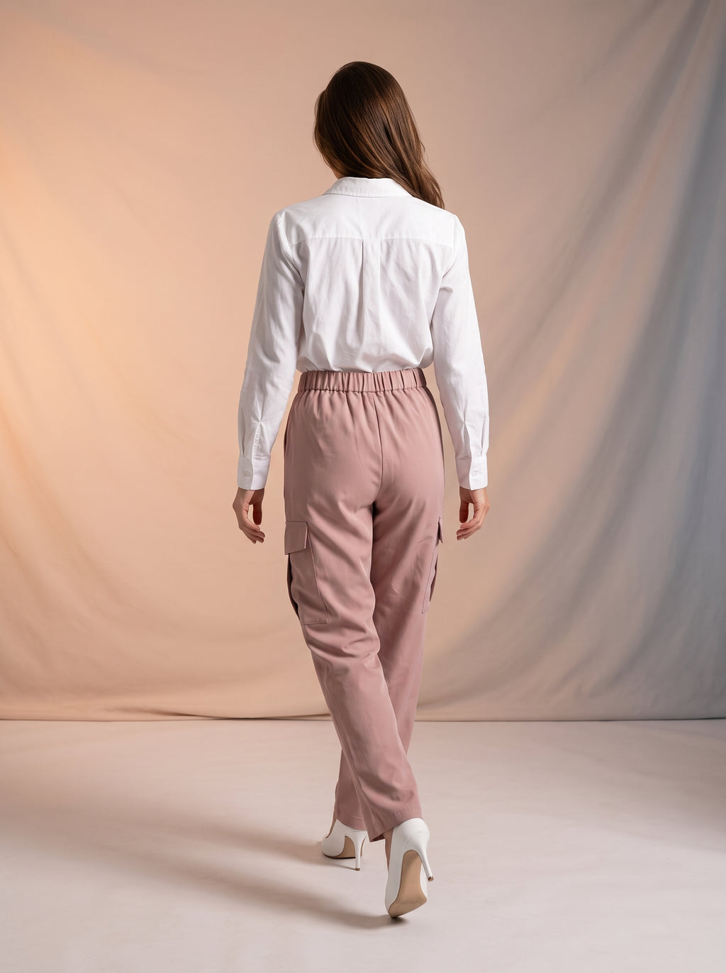 Pantalon Cargo Rosa de Tela ES-2186