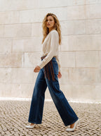 Wide Leg Azul Marino con Cinturón Premium