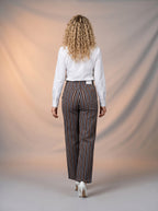 Jean Marine Con Rayas Café, Gris y Beige MON-3171