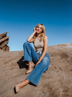 Wide Leg Azul Claro con Accesorio