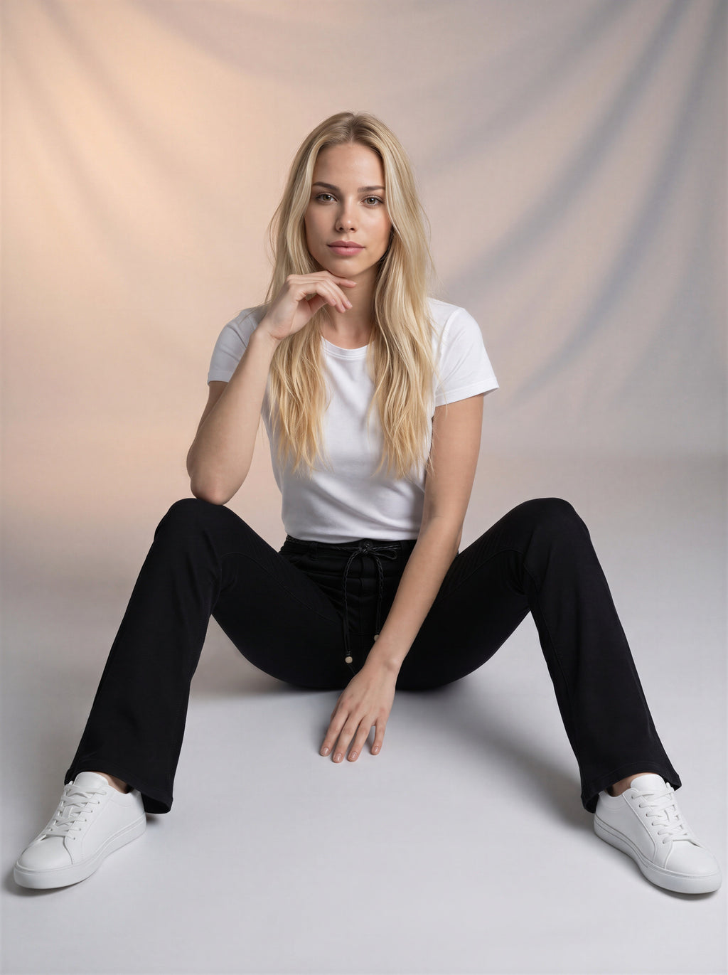 Jean Media Campana – Negro con Cinto de cuerda
