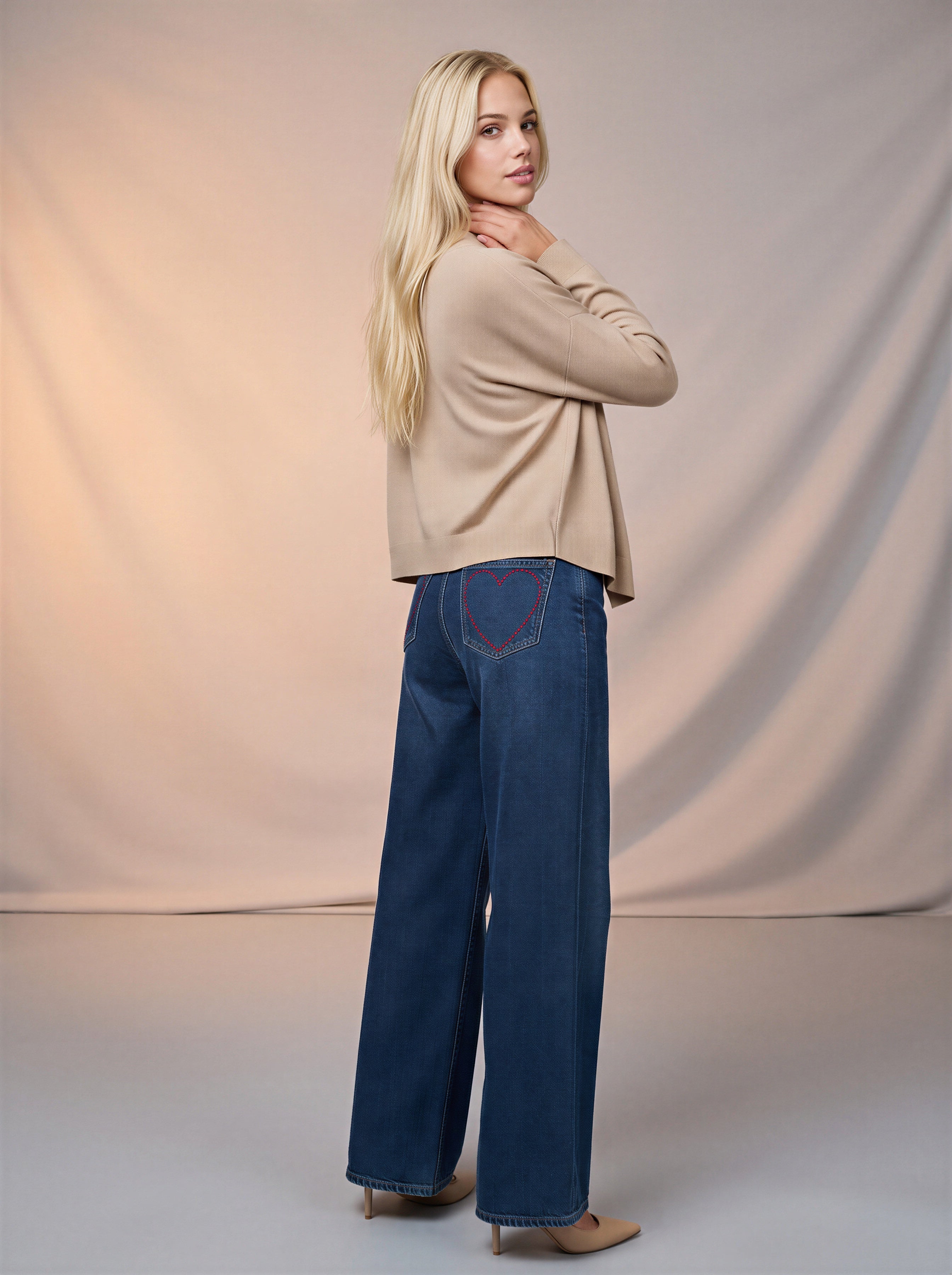 Wide Leg Azul Marino con Pañuelo