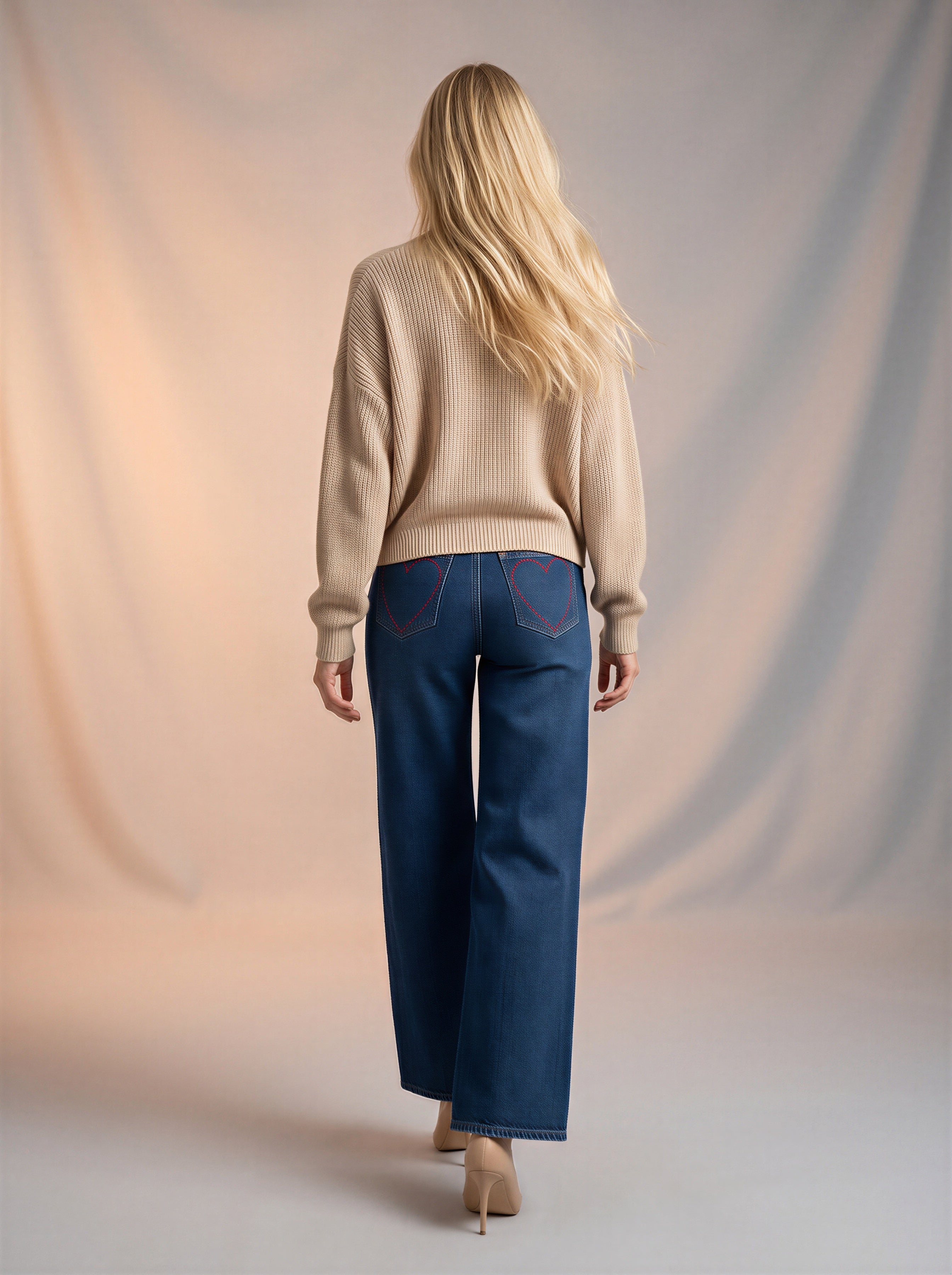 Wide Leg Azul Marino con Pañuelo
