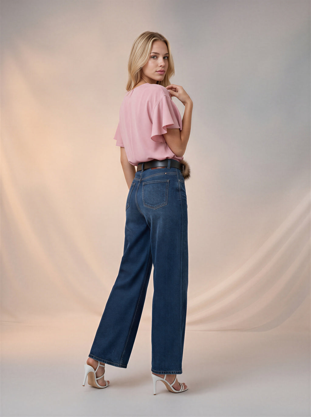 Wide Leg Azul Claro y Cinturón Premium