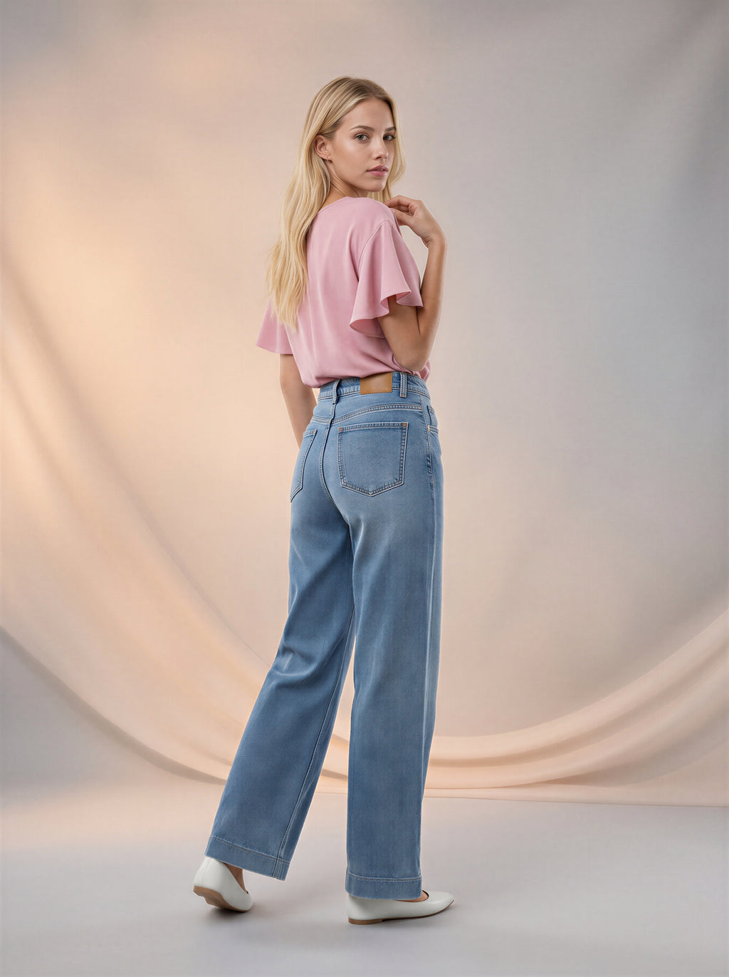Wide Leg Azul Stone con Estrellas