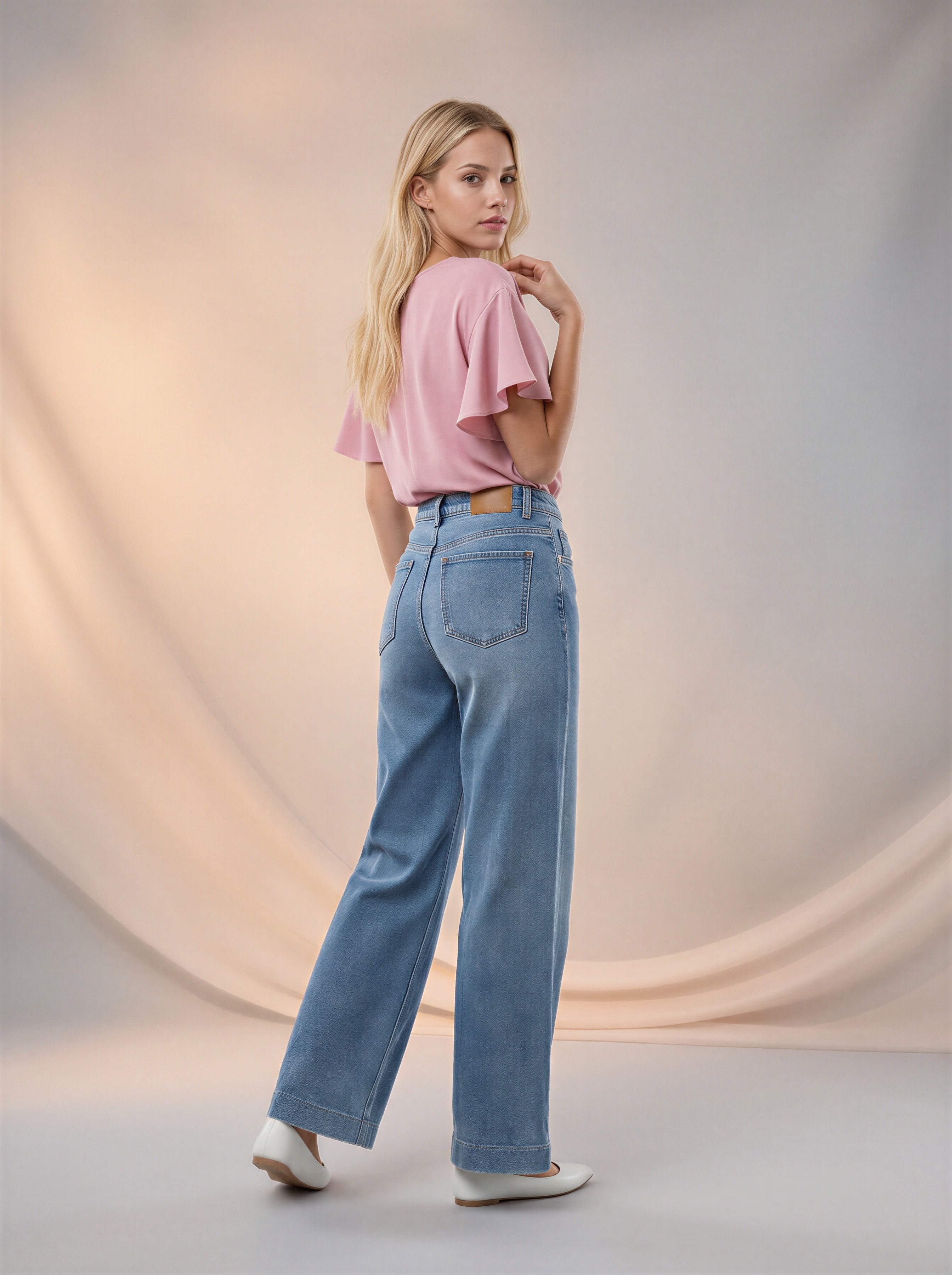Wide Leg Azul Stone con Estrellas