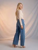 Wide leg Azul Stone con Centurion de Cuerdas