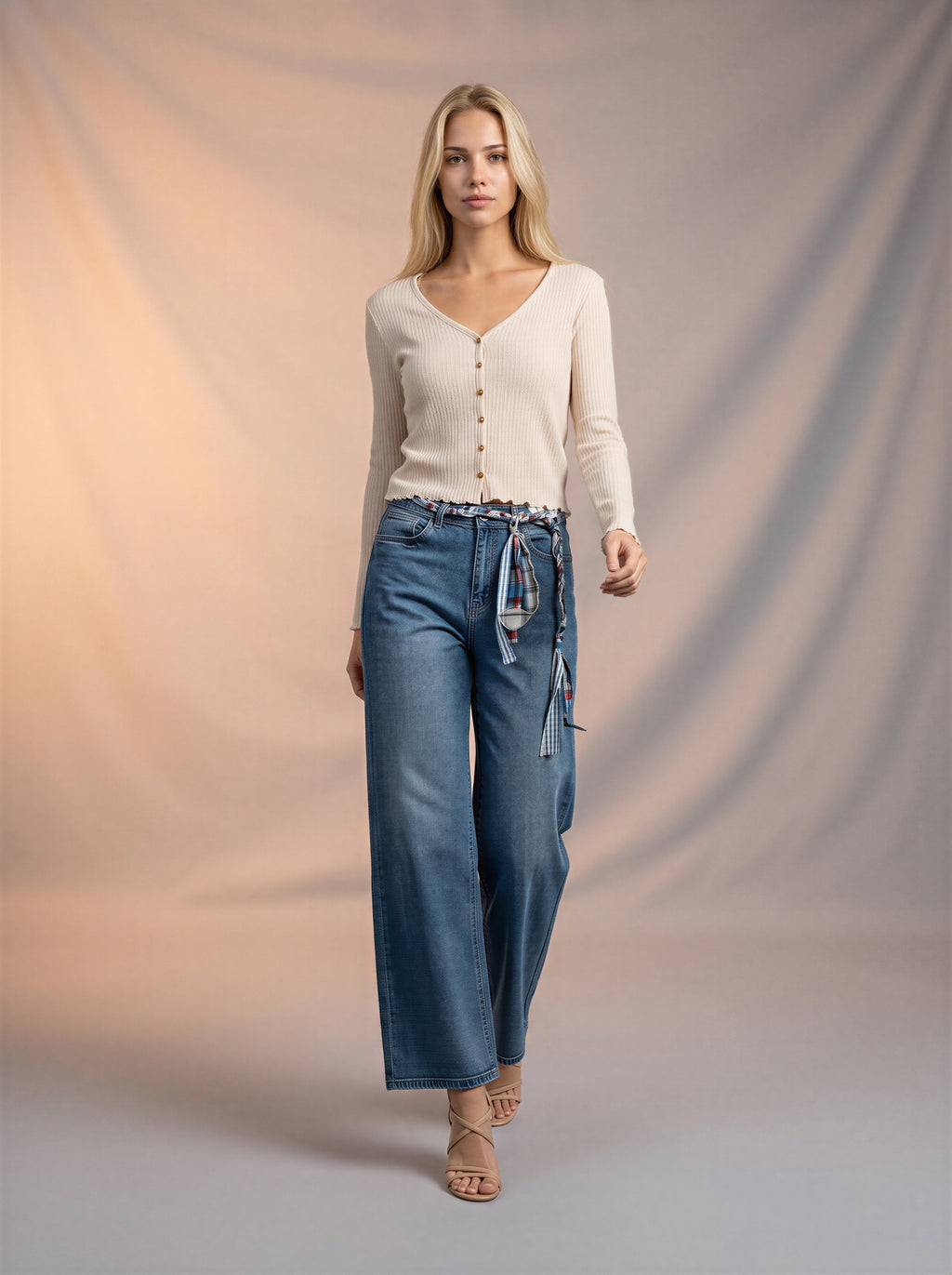Wide leg Azul Stone con Centurion de Cuerdas