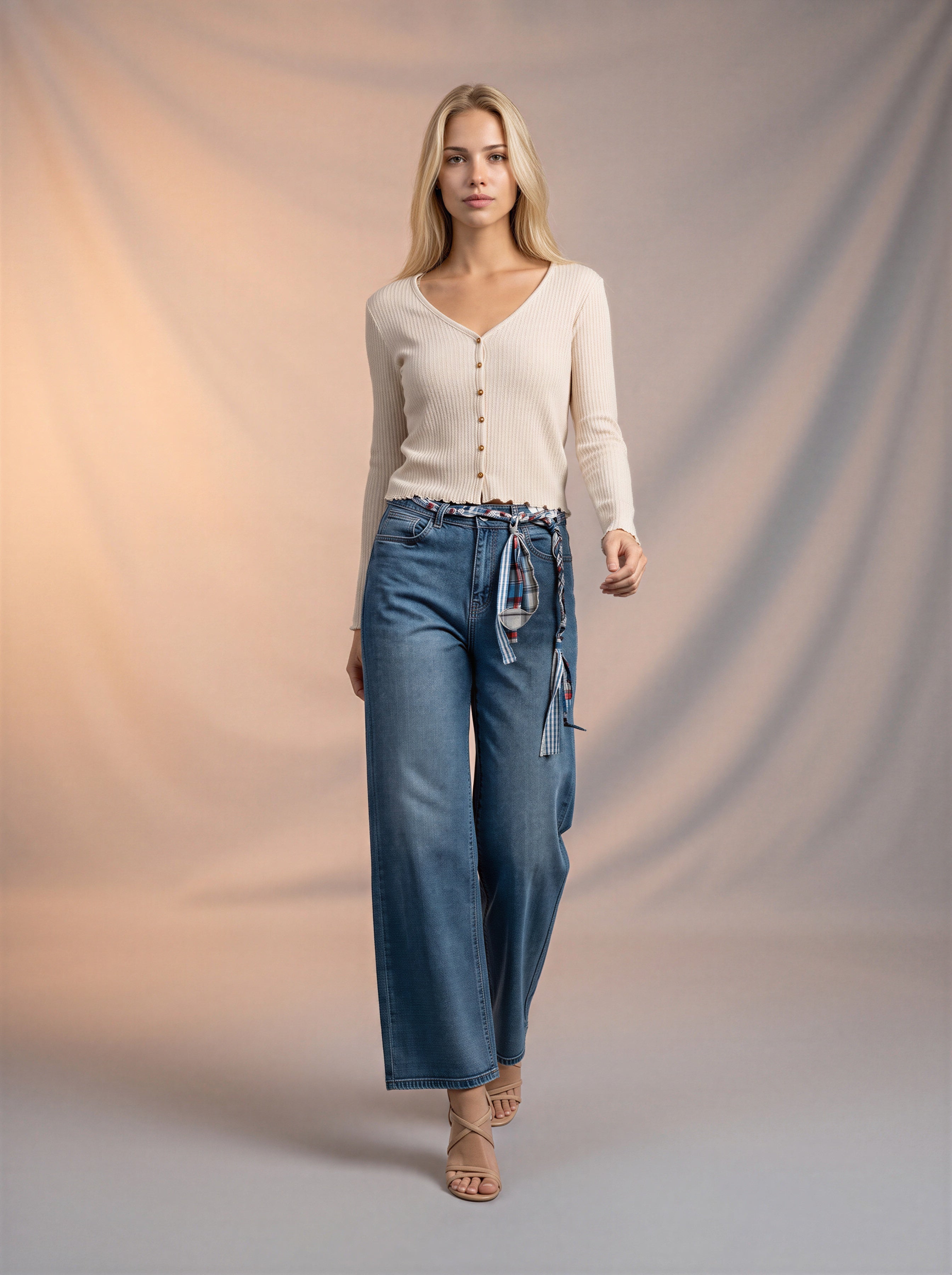 Wide leg Azul Stone con Centurion de Cuerdas