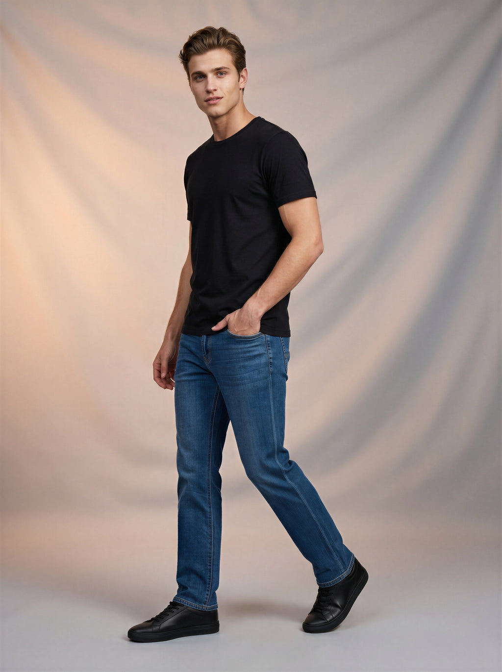 Jean Slim Bootcut Azul Medio