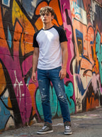 Jean Slim Fit Azul Medio con Rotos