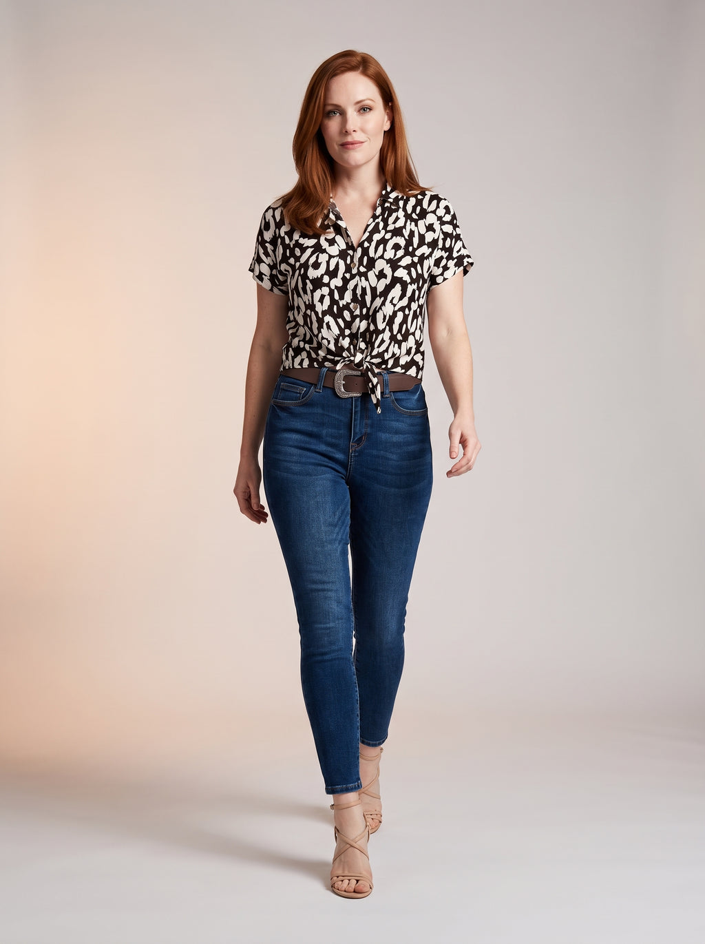 Jean Skinny Ajustado Azul Marino con Cinturon Premium ES-2085