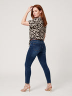 Jean Skinny Ajustado Azul Marino con Cinturon Premium ES-2085