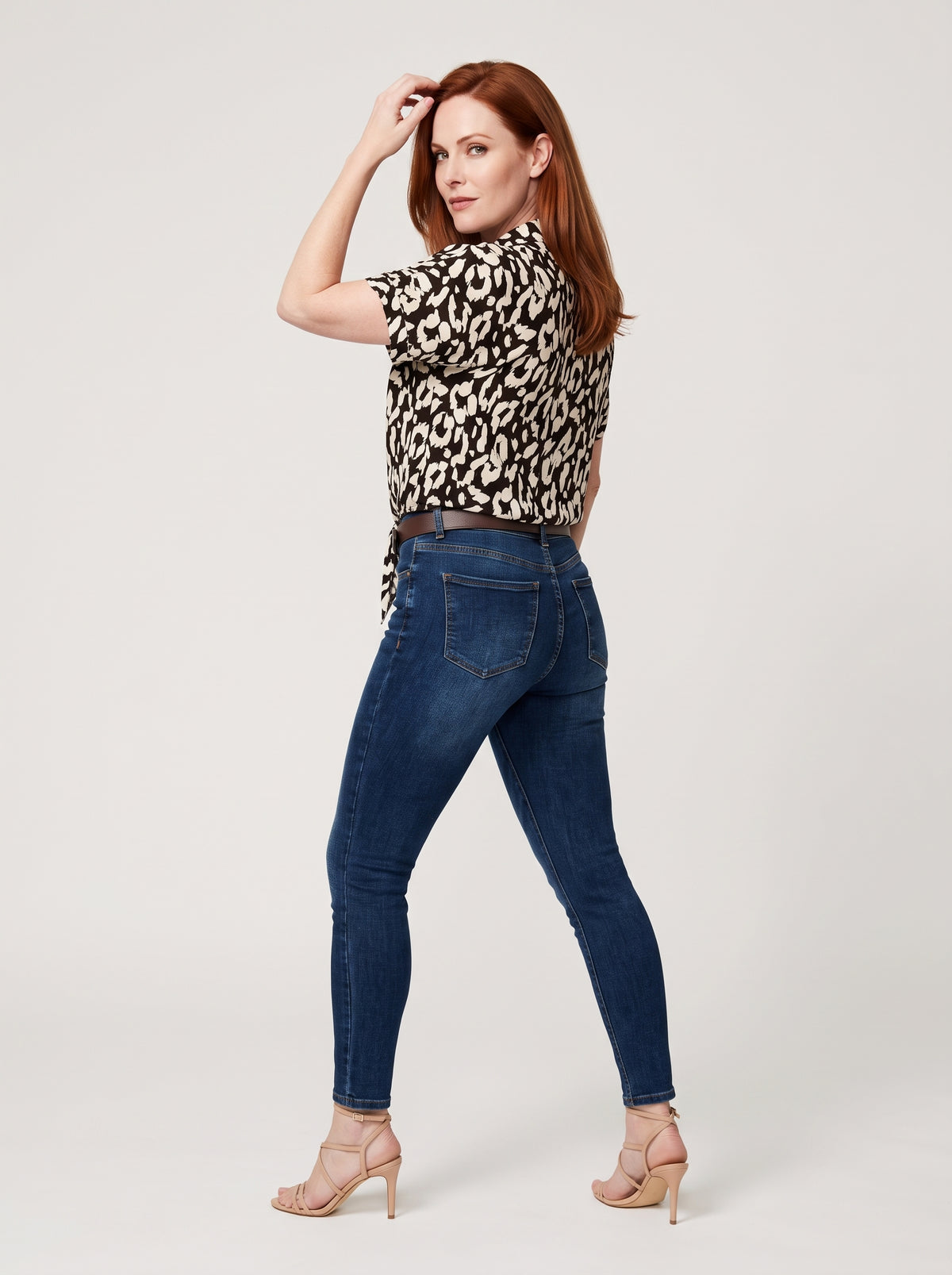 Jean Skinny Ajustado Azul Marino con Cinturon Premium ES-2085