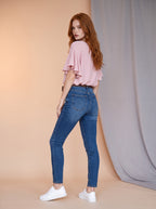 Jean Skinny Ajustado Azul Índigo con Cinturon Premium ES-2084