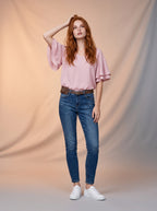 Jean Skinny Ajustado Azul Índigo con Cinturon Premium ES-2084